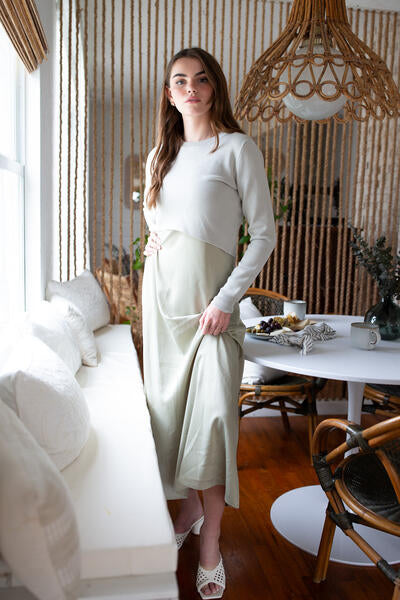 sage silk slip dress Our Enya Satin Slip Bridesmaid Dress Sage Green