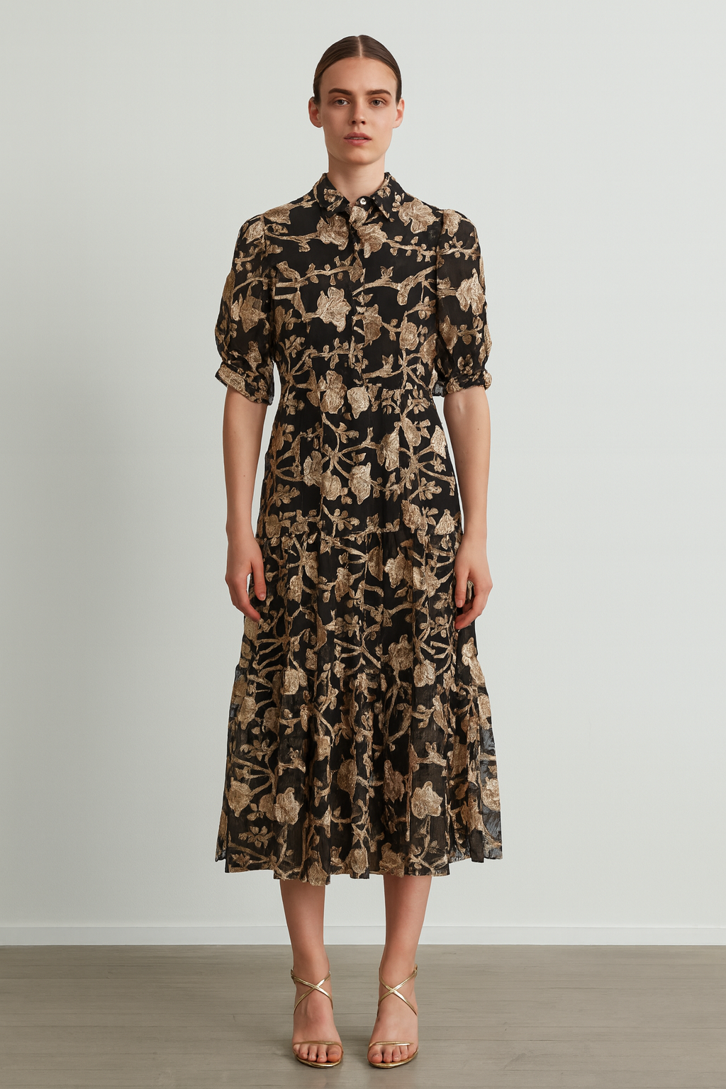 unique midi dress Tiered Midi Dress L / Black