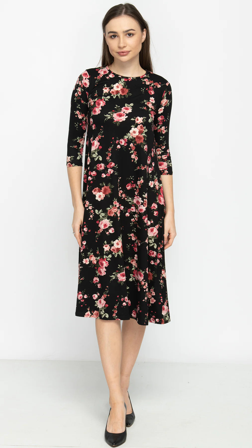 A- Line Dress - Roses