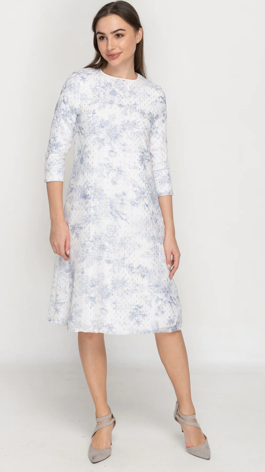 blue and white toile dress Sassy Shortcake Willa This garment fits true to size Time After Toile Blue Dress