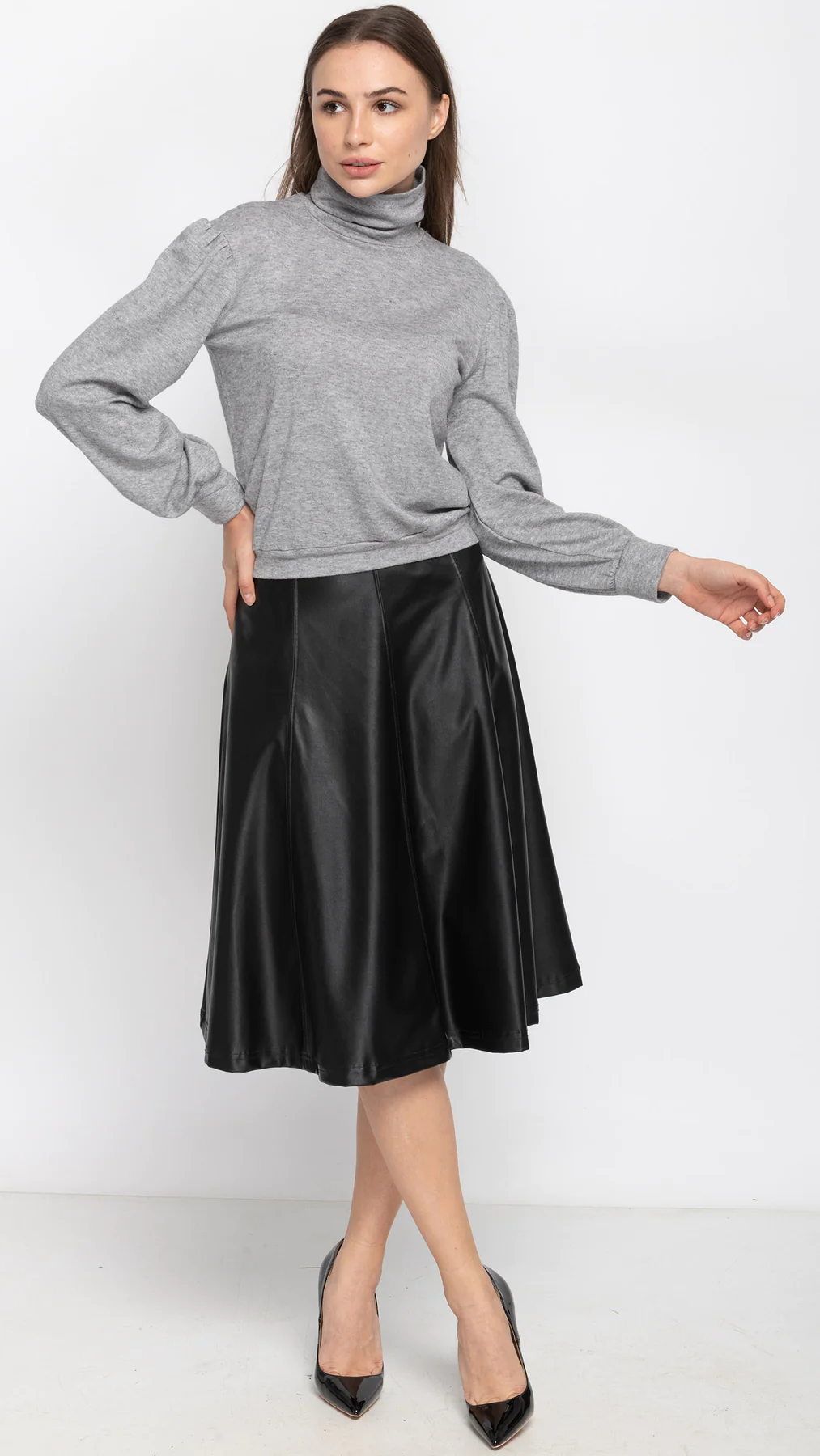 Puff Sleeve Turtleneck Sweater