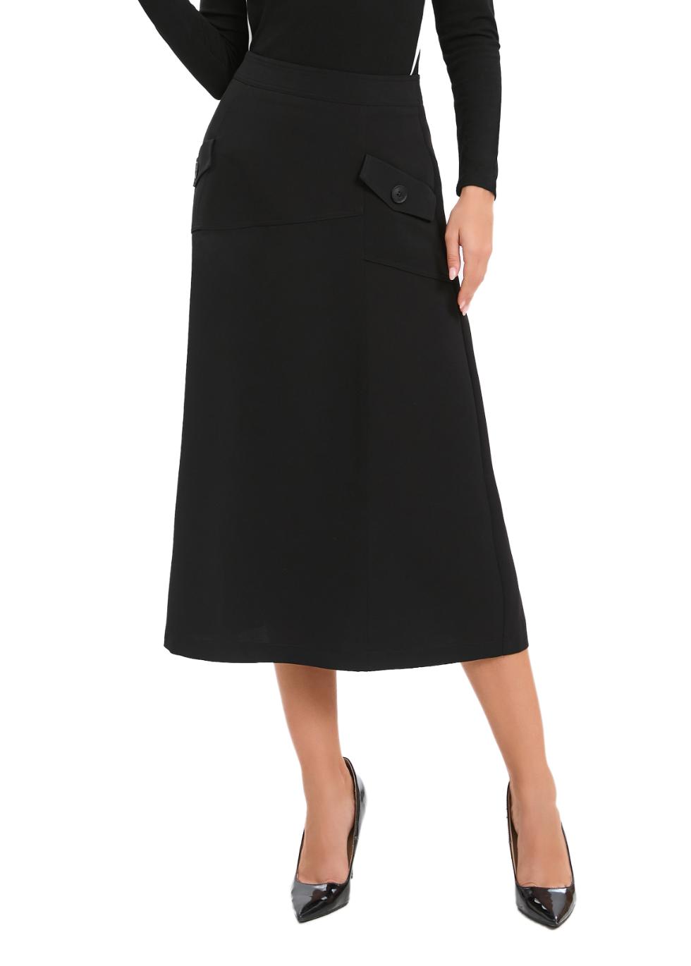 A-Line Midi Skirt With Pockets