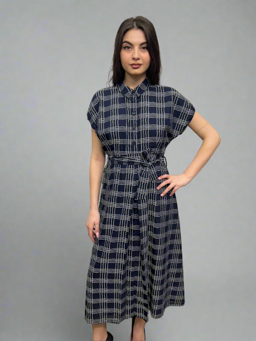 navy blue plaid dress Navy Plaid Dress – Unique Boutique