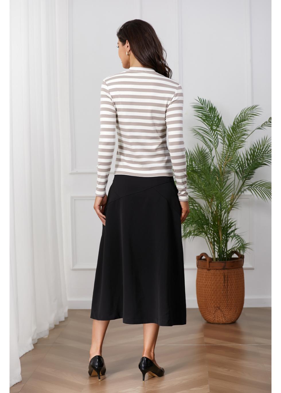 Mauve White Striped T-Shirt