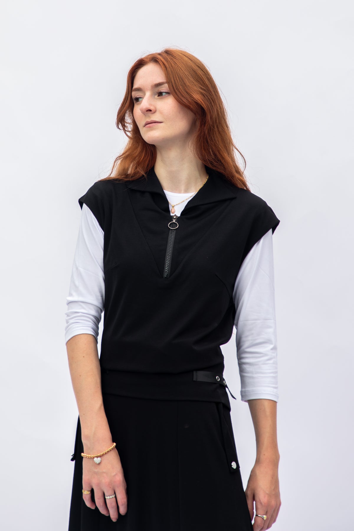 Jersey Half Zip Vest