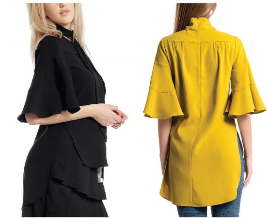 Gracia Mustard Half Sleeves Top T23662
