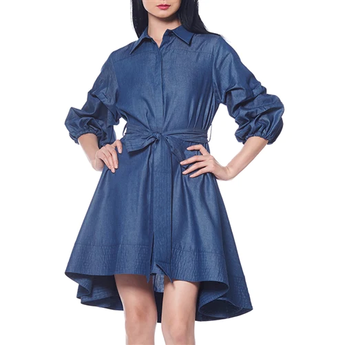 Gracia Denim Hi- Lo Chambray Shirt Dress D20855A