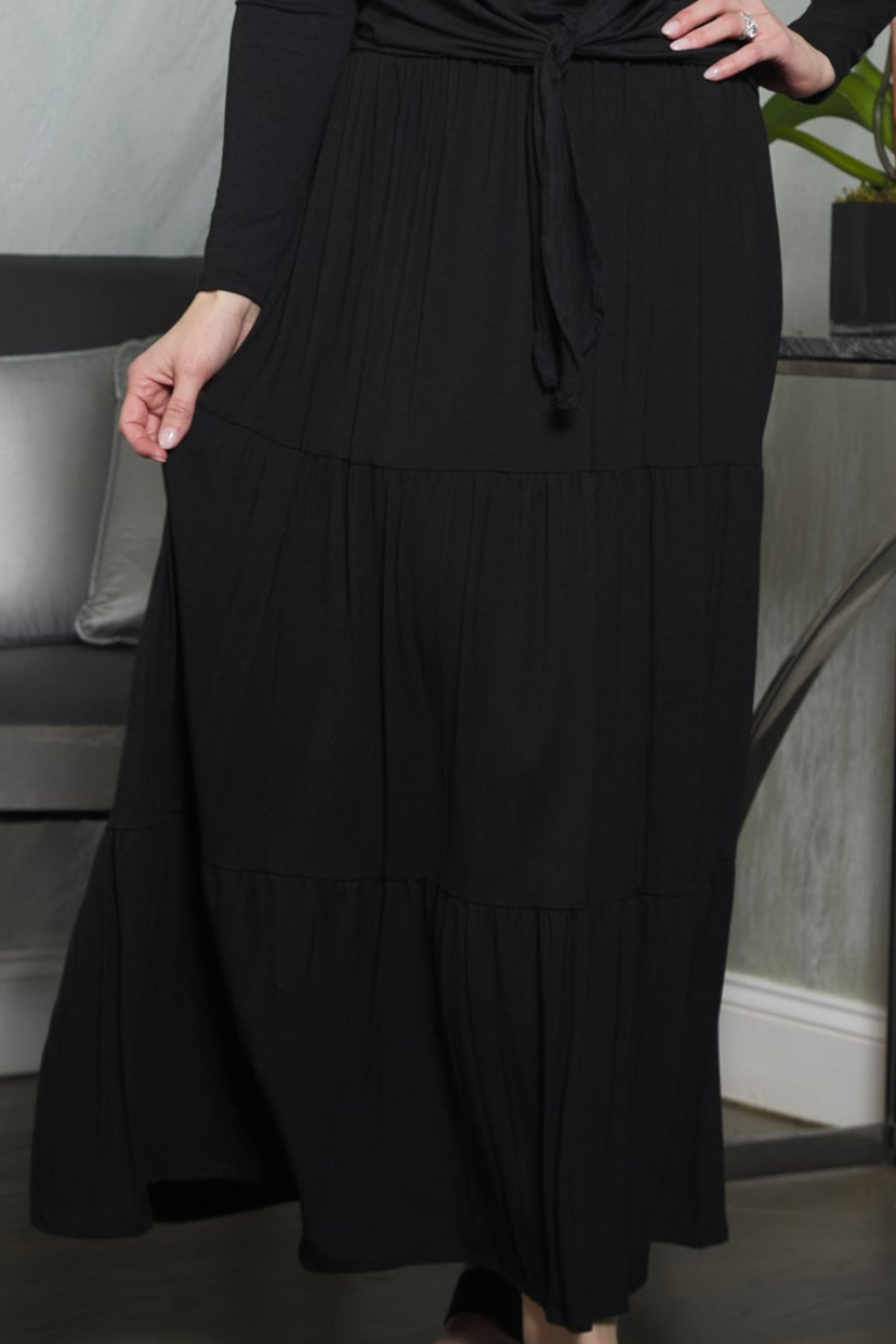 Japparel Tiered Maxi Skirt