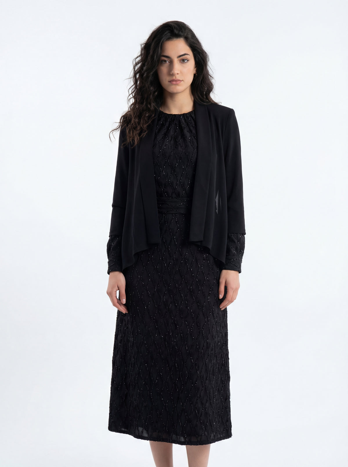 Luxe Midi Dress + Bali Jacket Black - 02