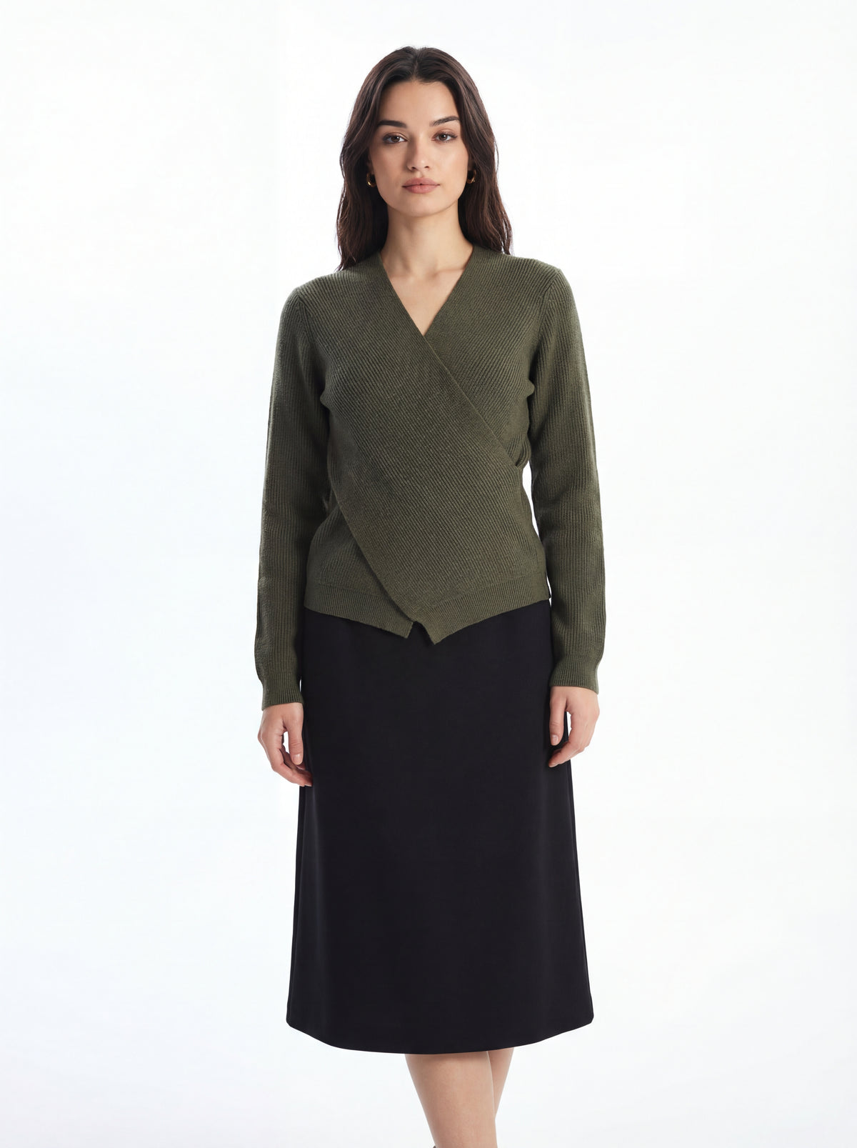 Wrap Sweater + Mossaic line Skirt - 03
