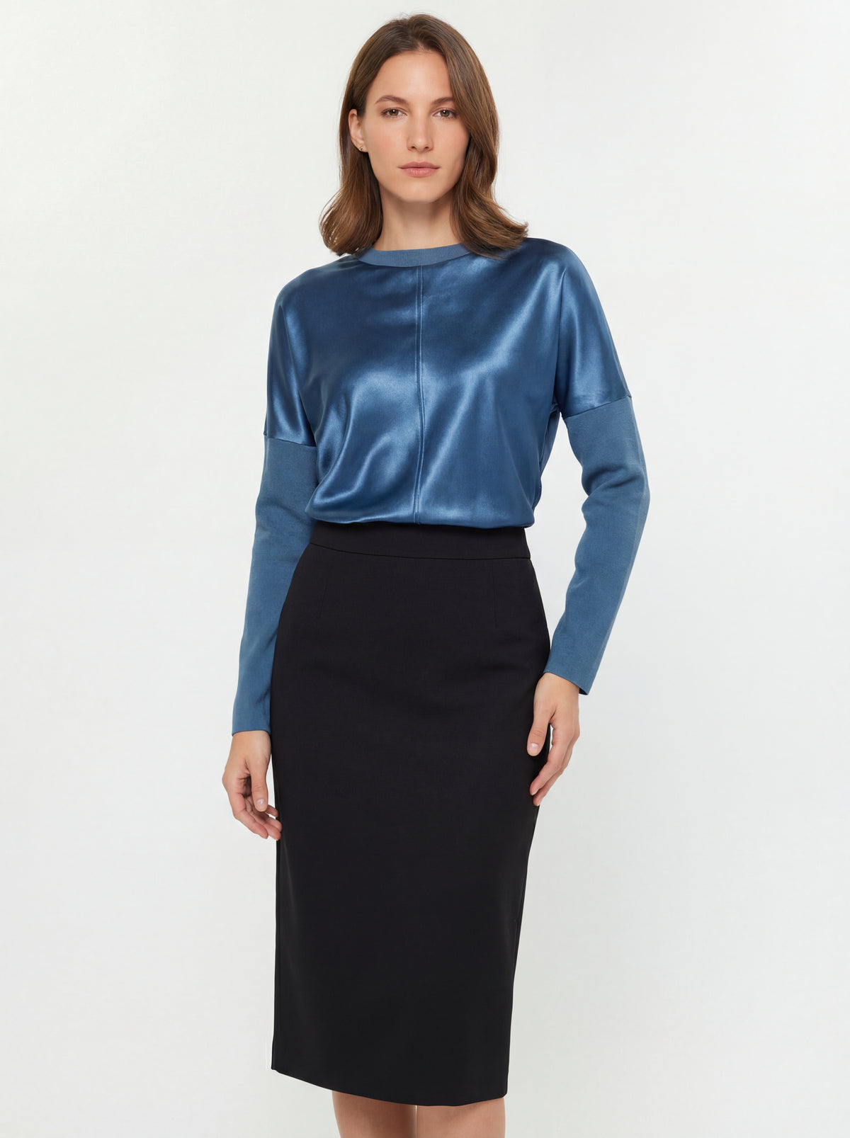 Long Sleeve Knit + Mossaic Pencil Skirt - 11