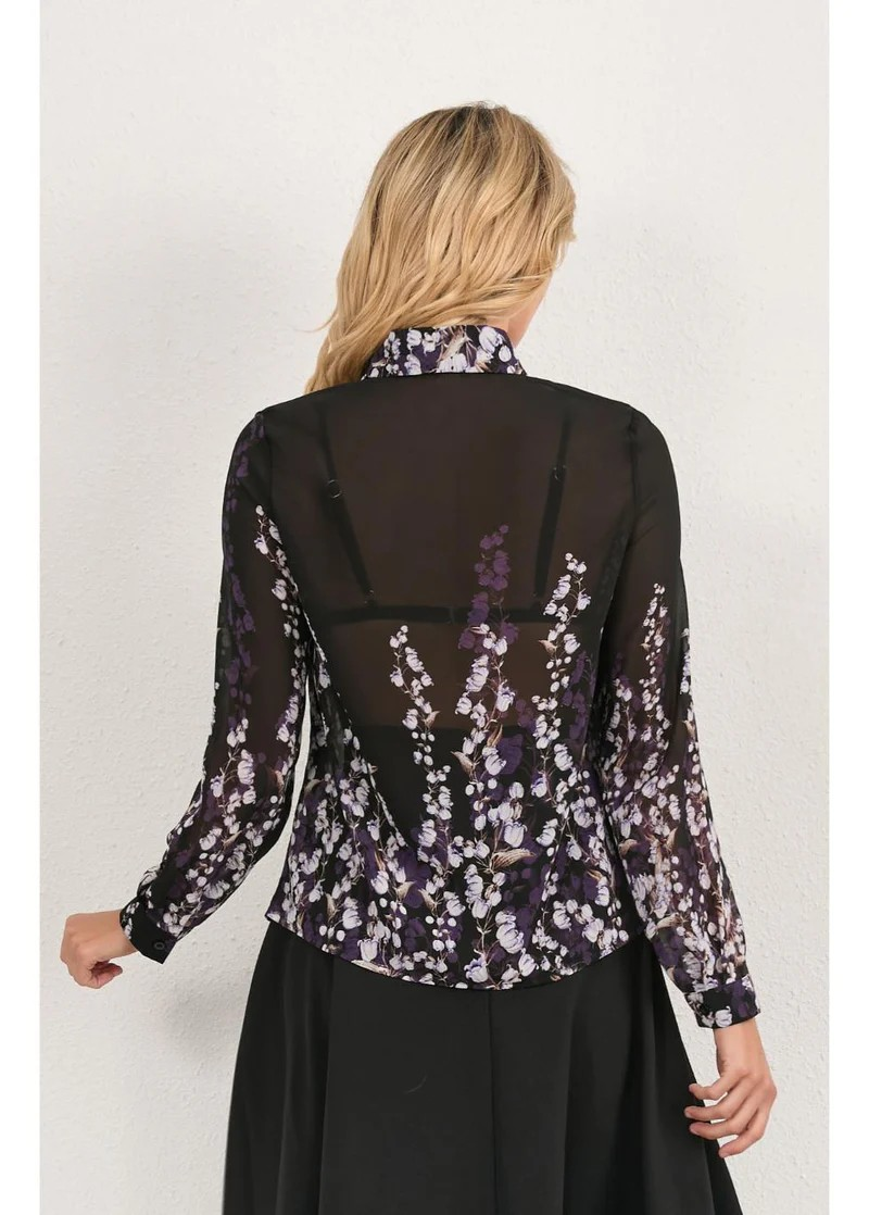 Violet Floral Blouse