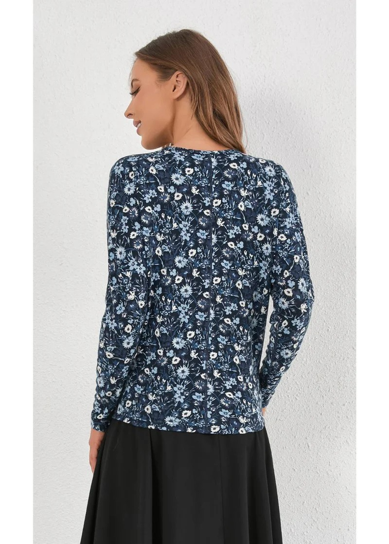 Midnight Garden Knit T-Shirt Top