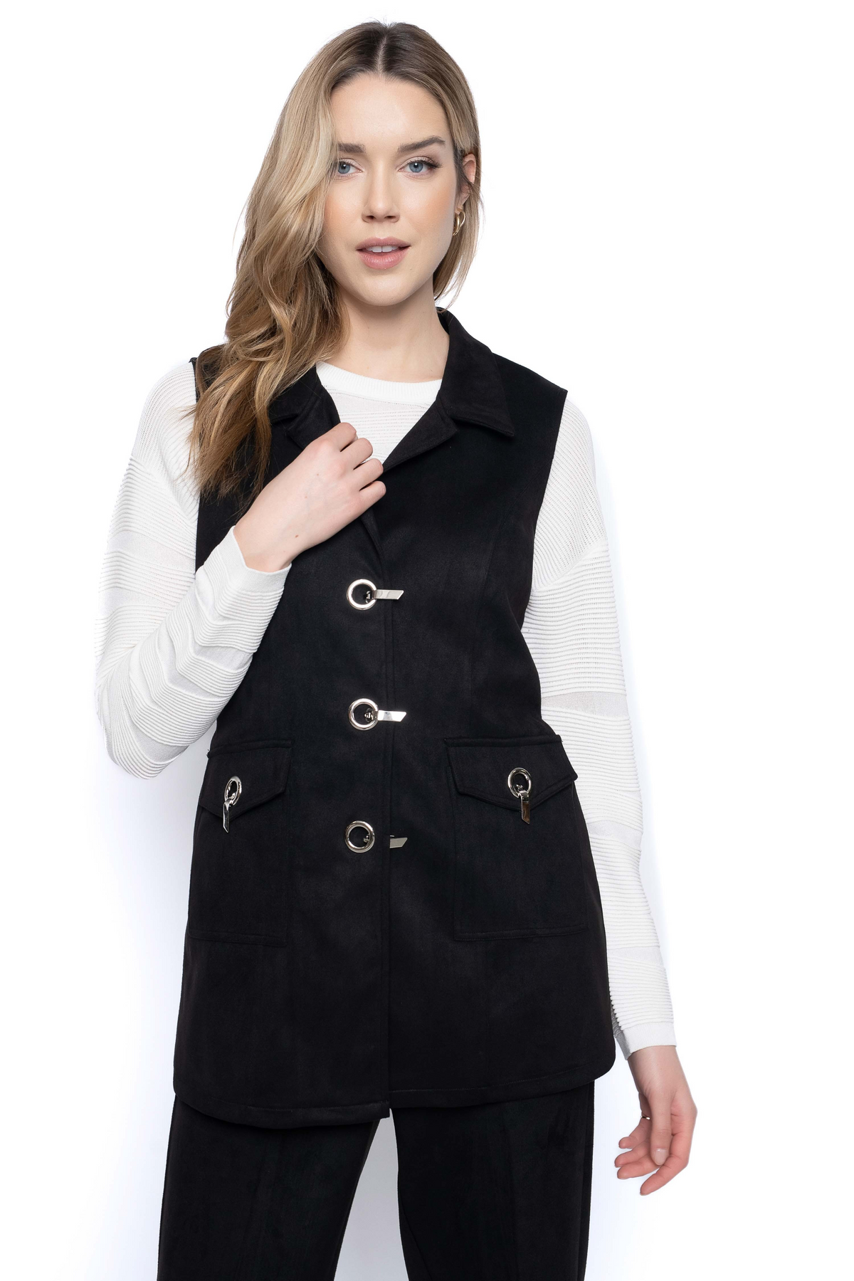 Belted Vest With Pockets