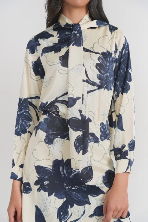 Santorini Midnight Floral Top