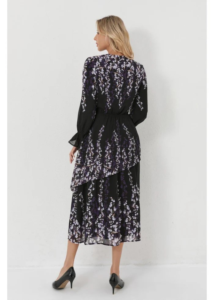 Lilac Bloom Midi Dress