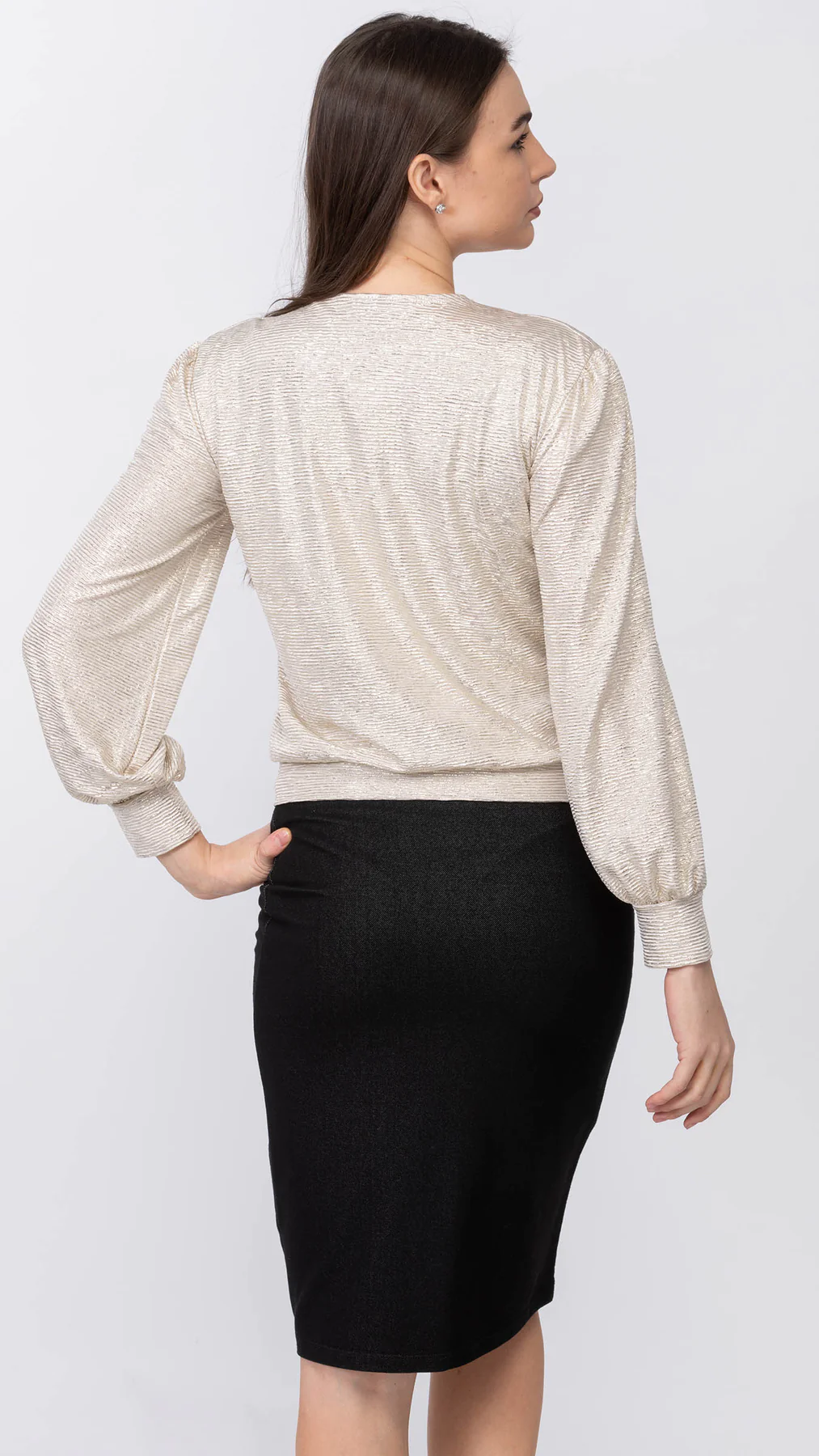 Gold Puff Sleeve Top