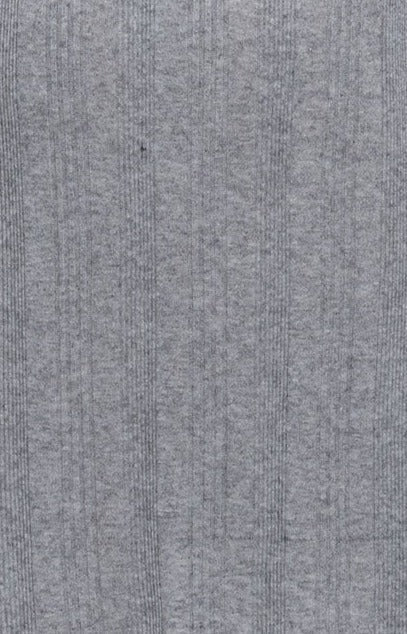 Grey Sweater Knit Rib A-Line Dress