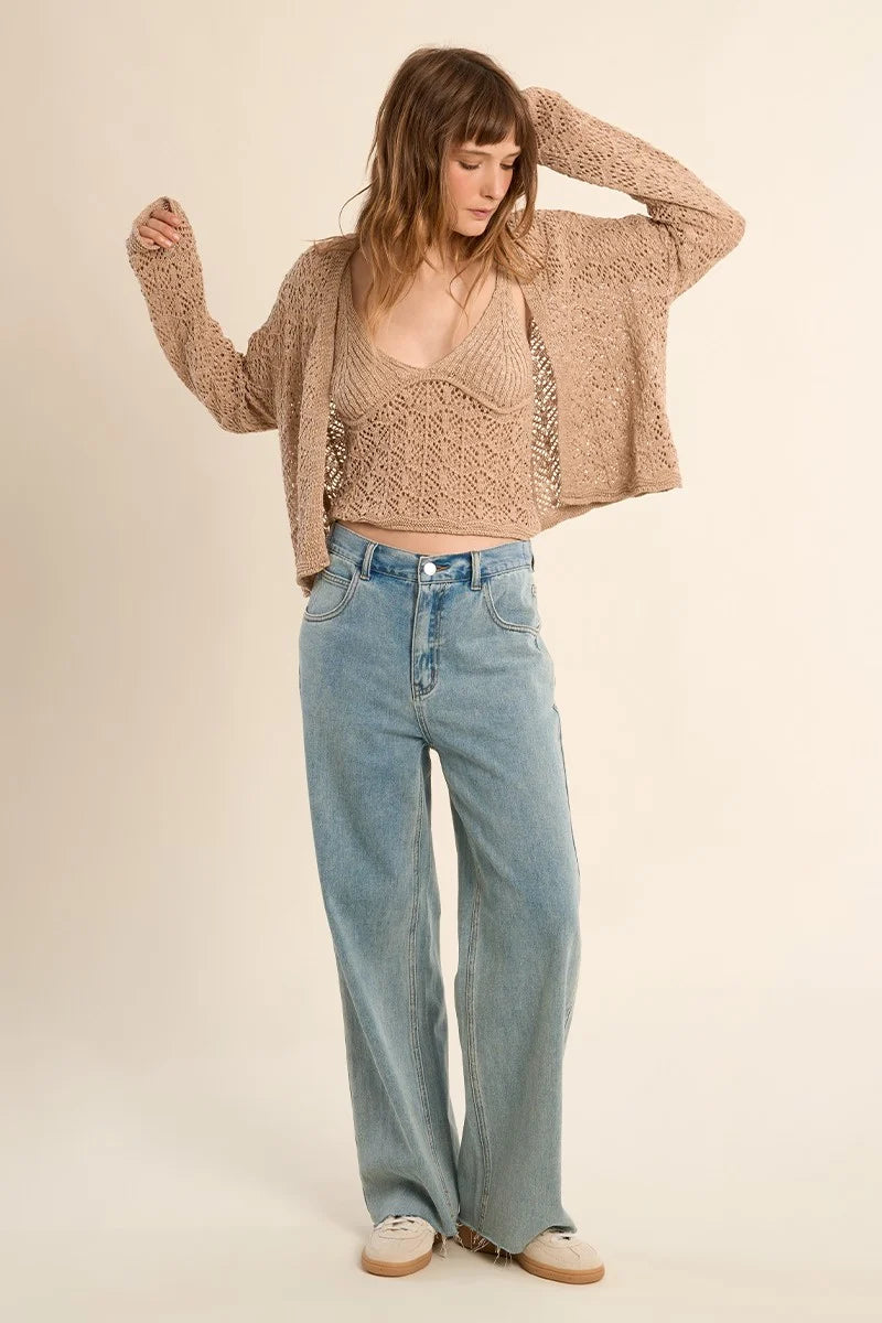 Openwork Knit Cardigan