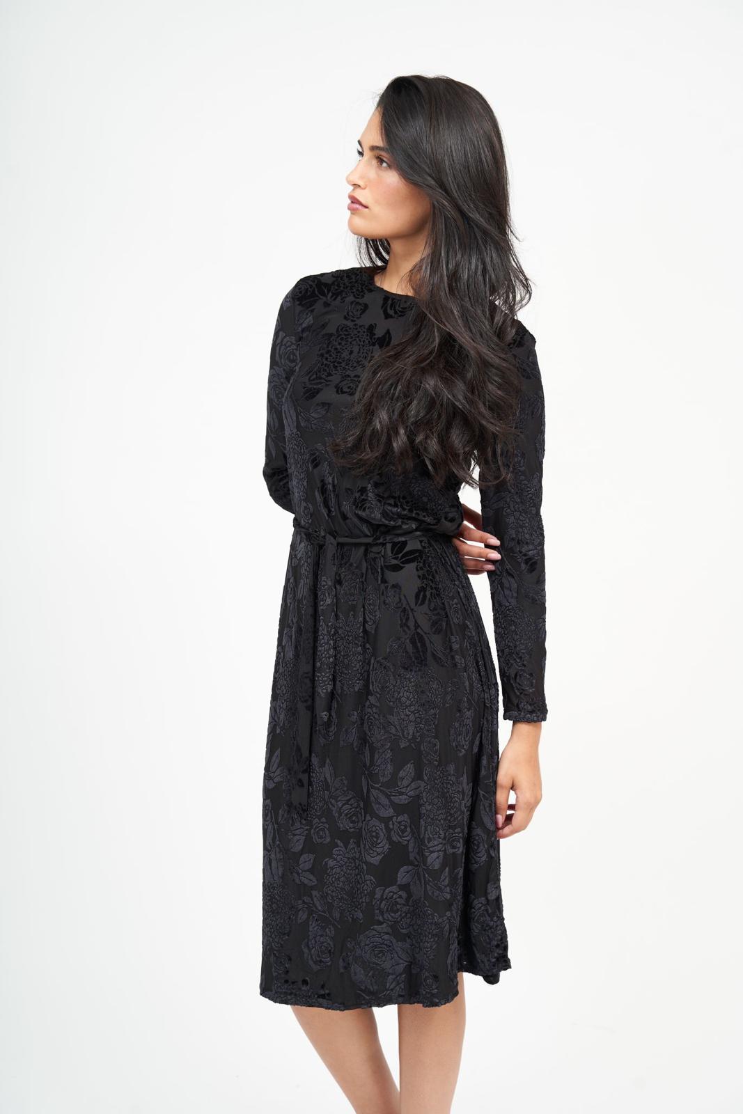 Black Velvet Swing Dress