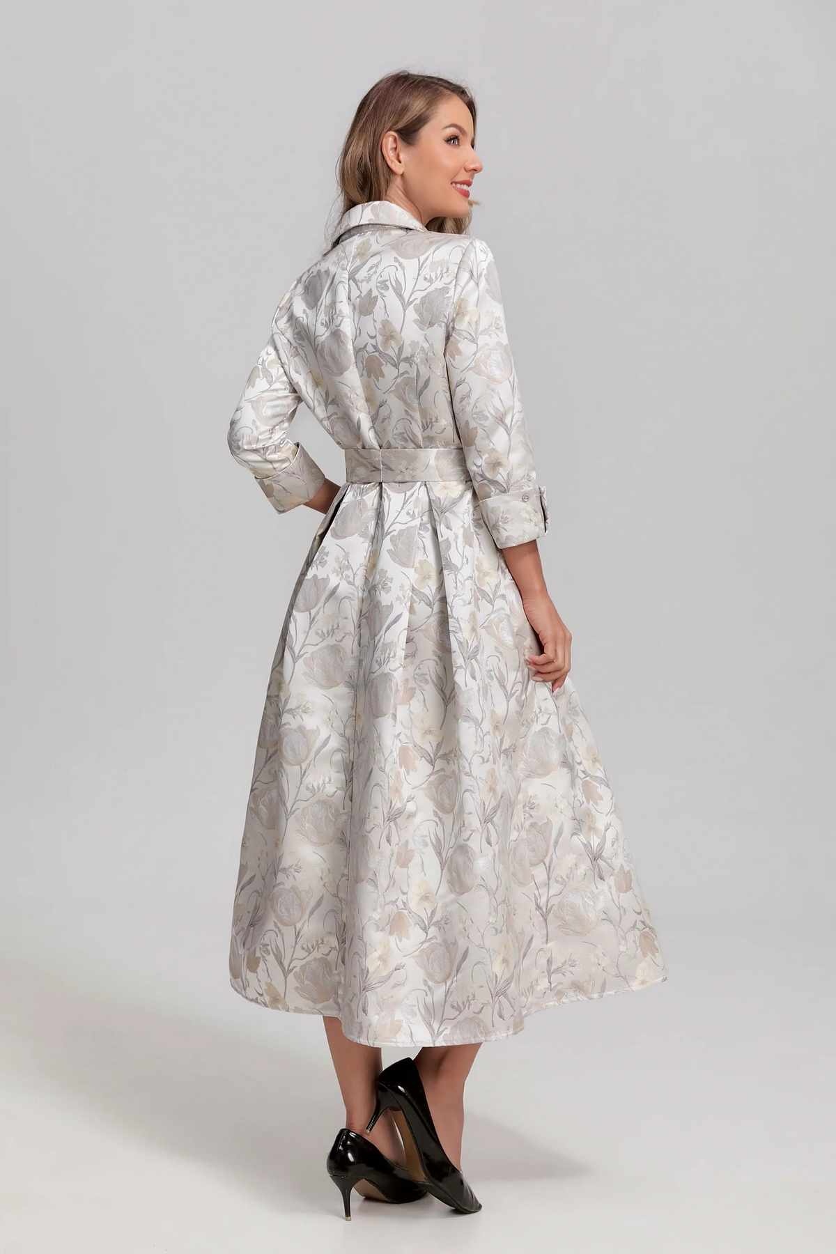 Silverleaf Bloom Midi Dress
