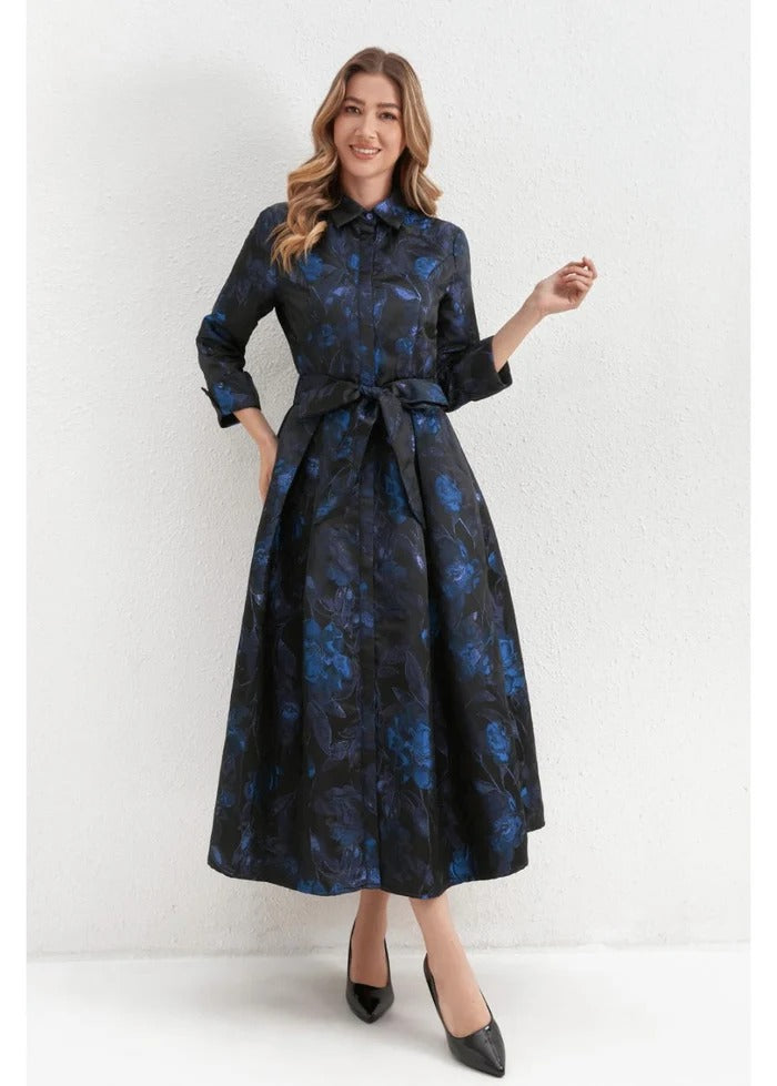 Sapphire Noir Shirt Dress