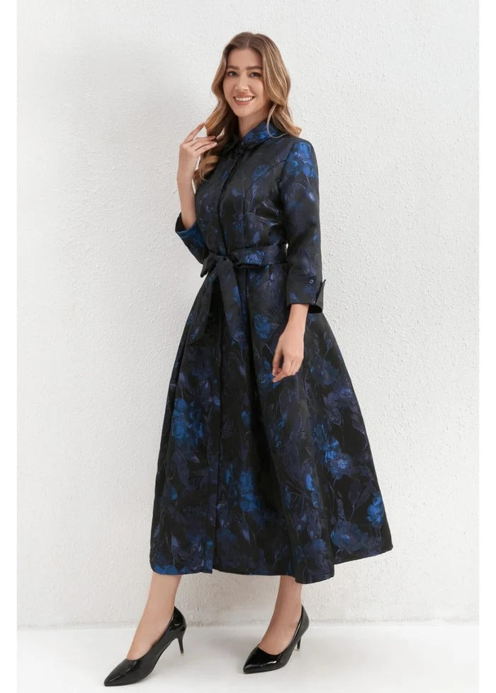 Sapphire Noir Shirt Dress