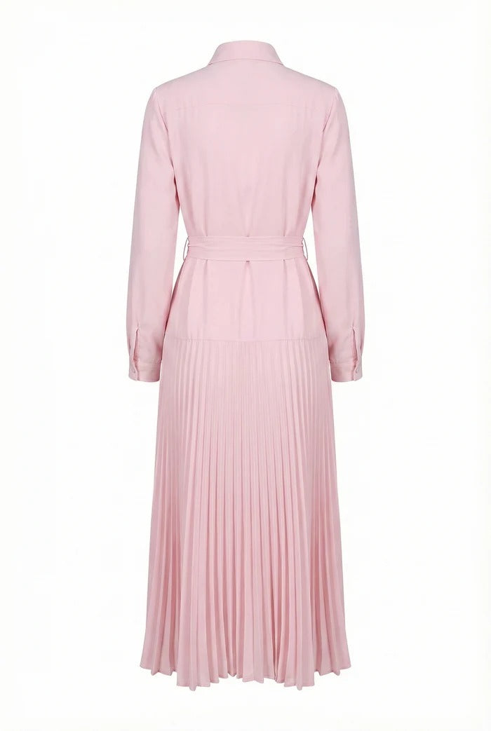 Blush Pleated Grace Midi Dress