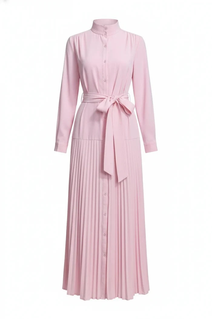 Blush Pleated Grace Midi Dress