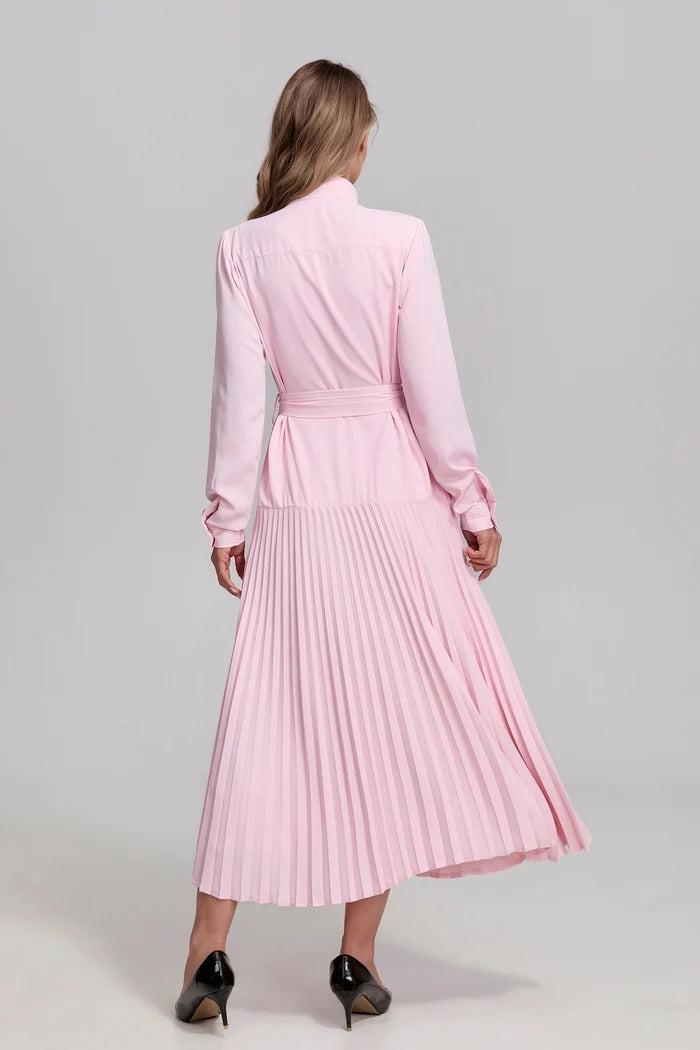 Blush Pleated Grace Midi Dress