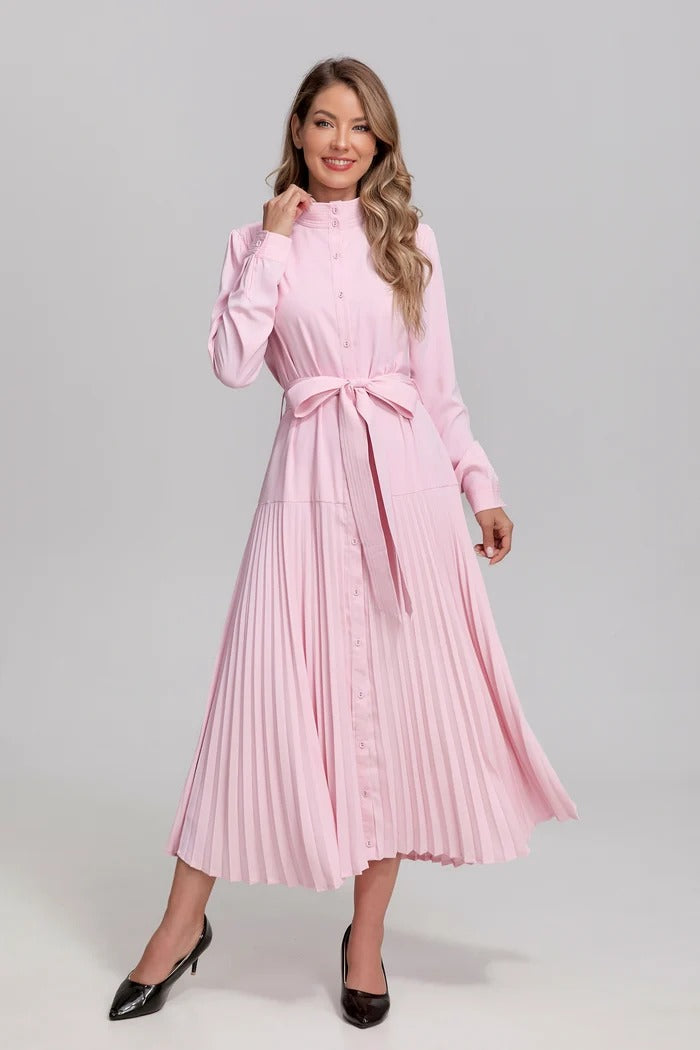 Blush Pleated Grace Midi Dress