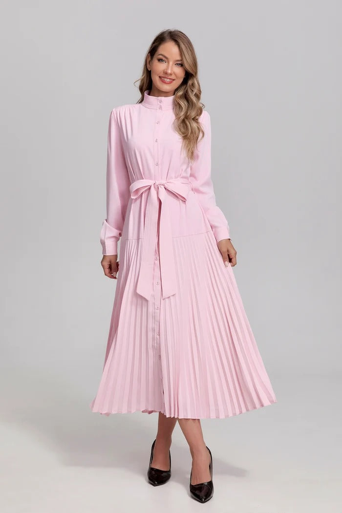 Blush Pleated Grace Midi Dress