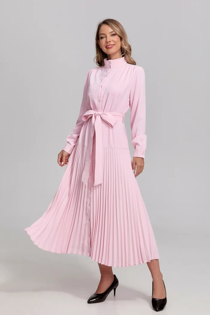 Blush Pleated Grace Midi Dress