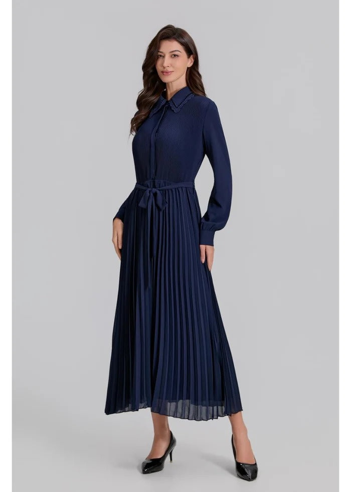 Royal Grace Pleated Midi Dress