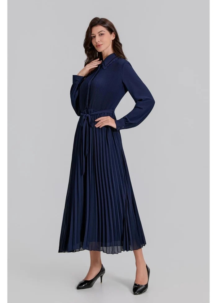 Royal Grace Pleated Midi Dress