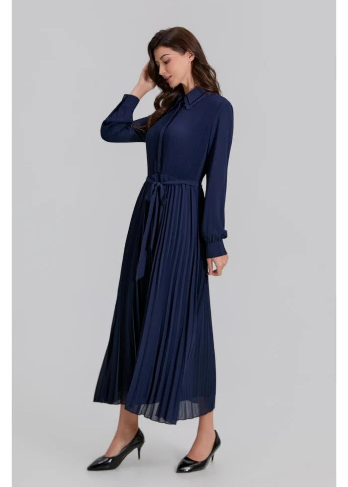 Royal Grace Pleated Midi Dress