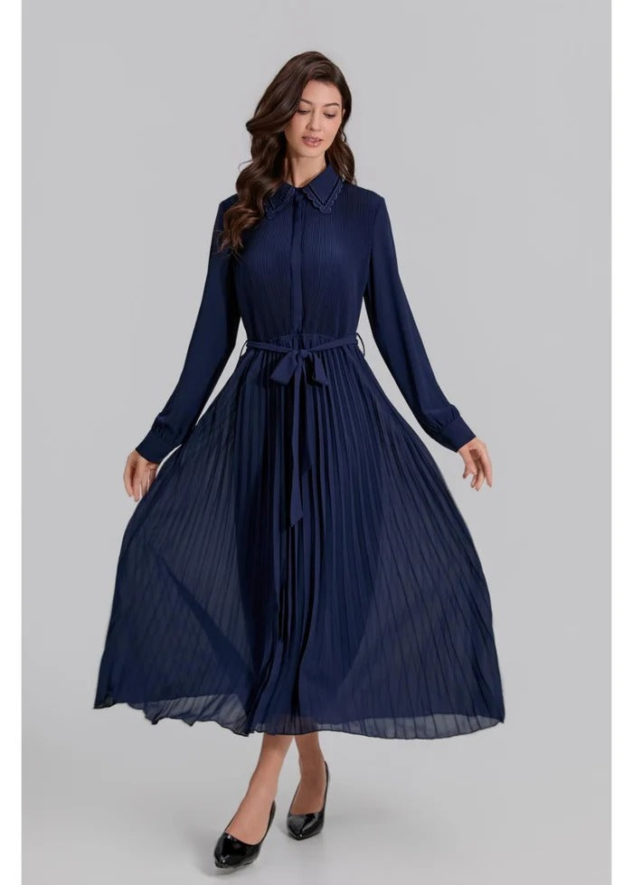 Royal Grace Pleated Midi Dress