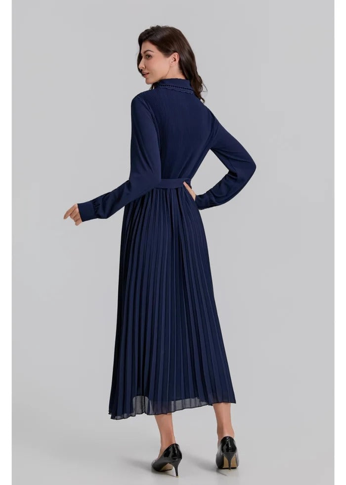 Royal Grace Pleated Midi Dress
