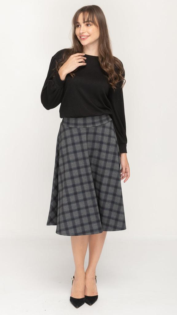 KMW Grey Plaid Skirt 1602