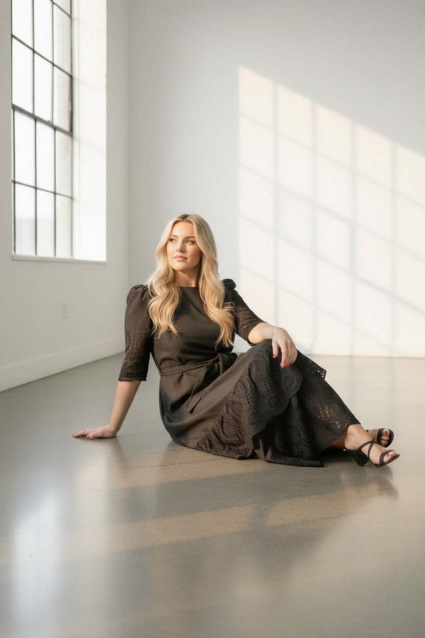 Plus Size Tie Front Dress