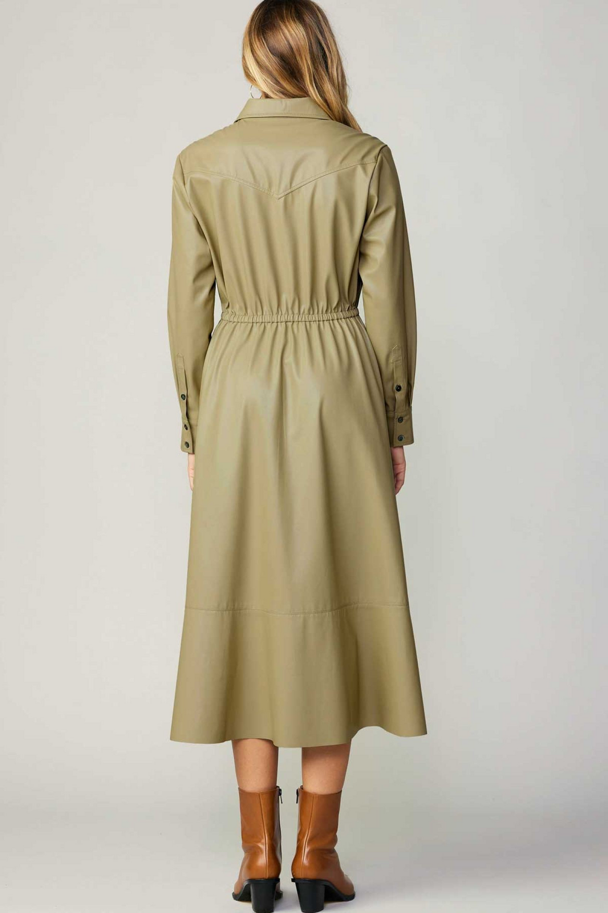 Pleather Shirt Dress