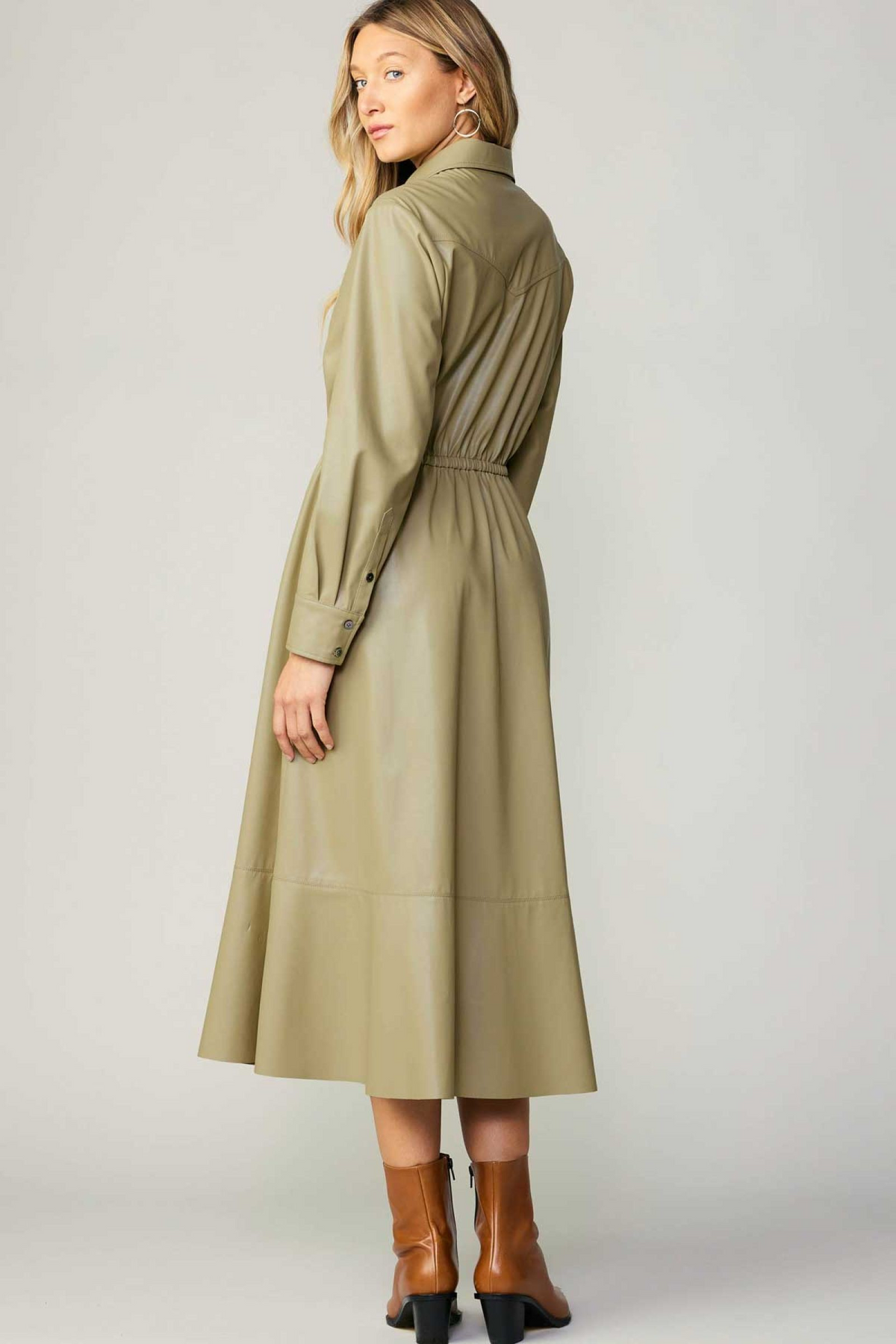 Pleather Shirt Dress