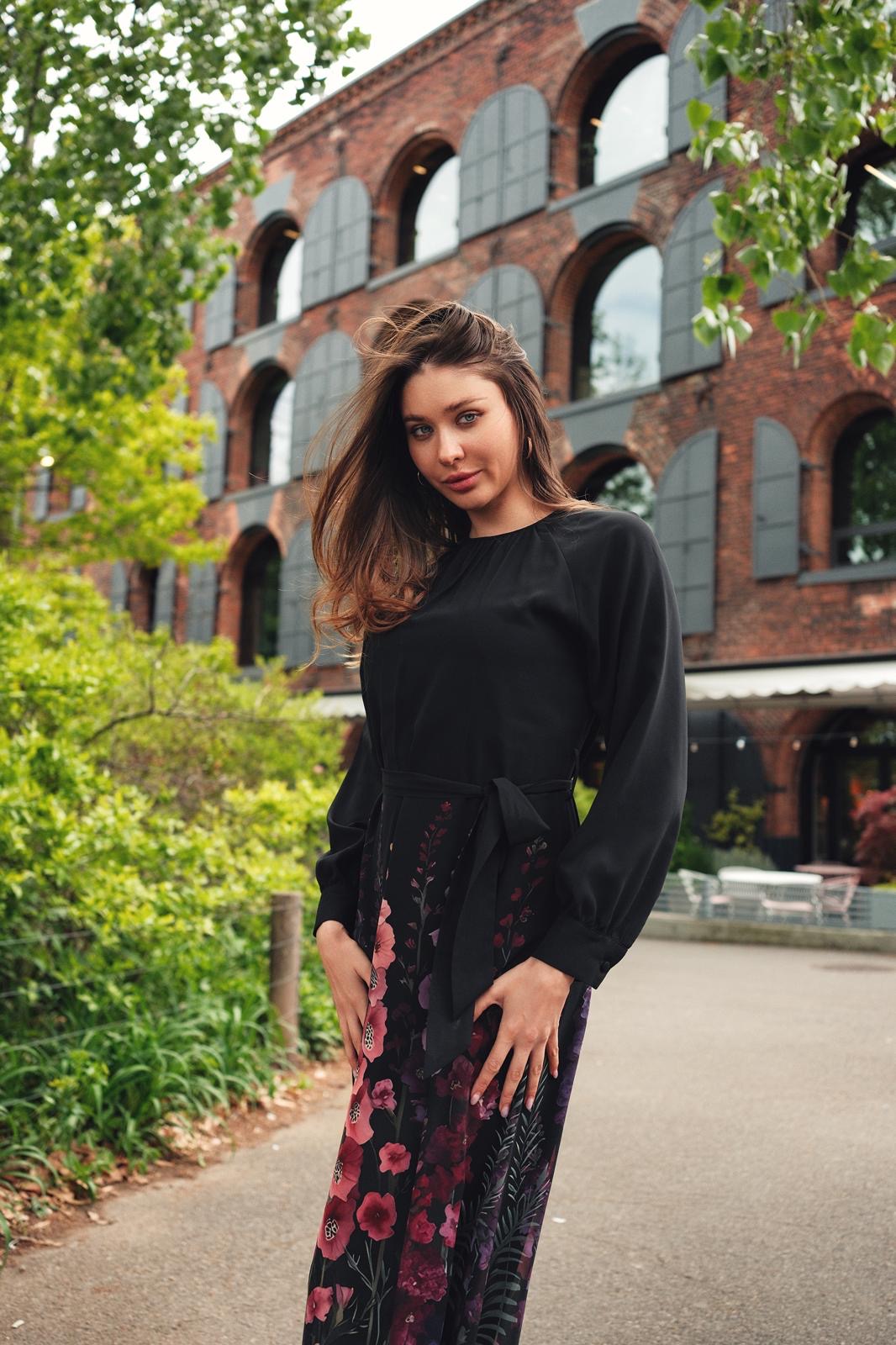Chiffon Floral Print Maxi Dress