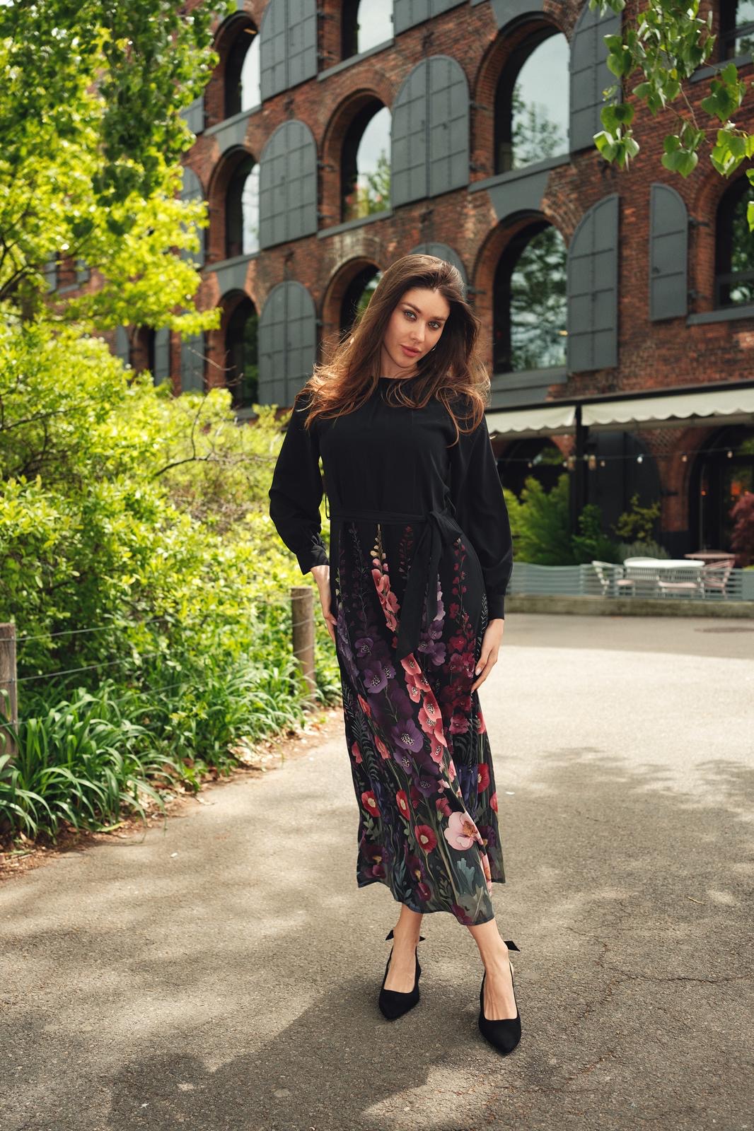 Chiffon Floral Print Maxi Dress
