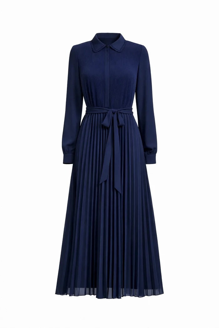Royal Grace Pleated Midi Dress