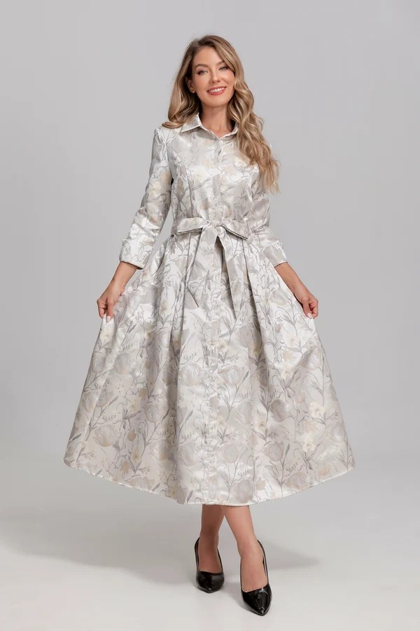 Silverleaf Bloom Midi Dress