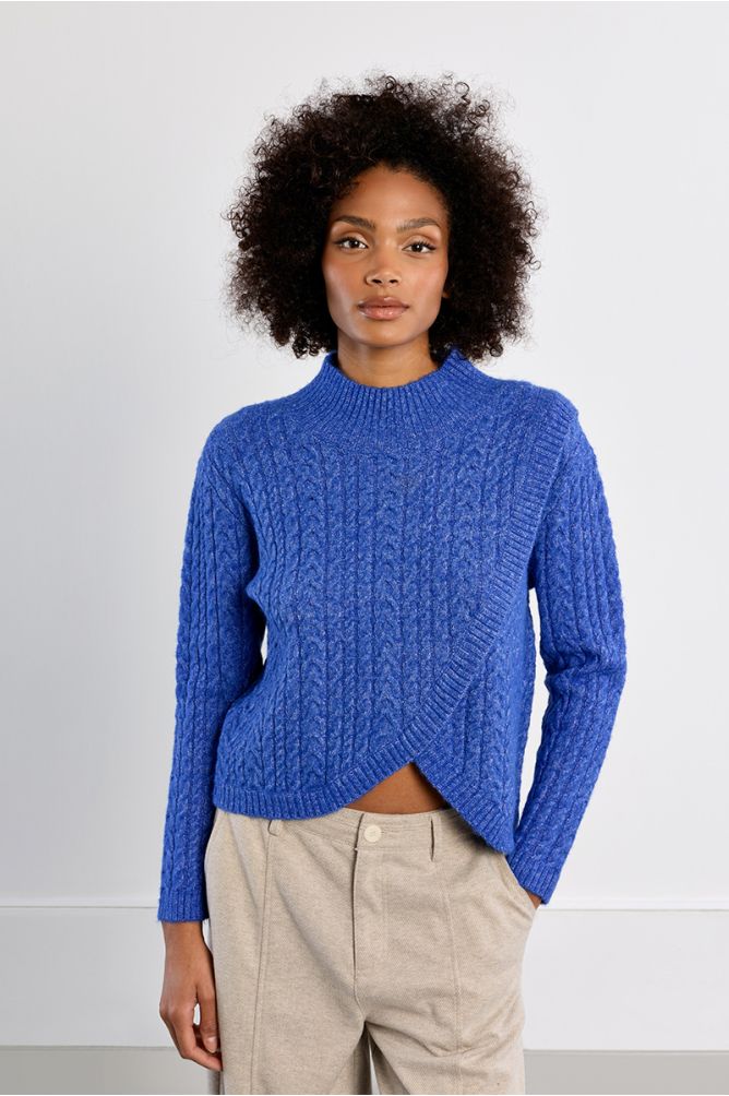Royal Blue Cable-knit Sweater