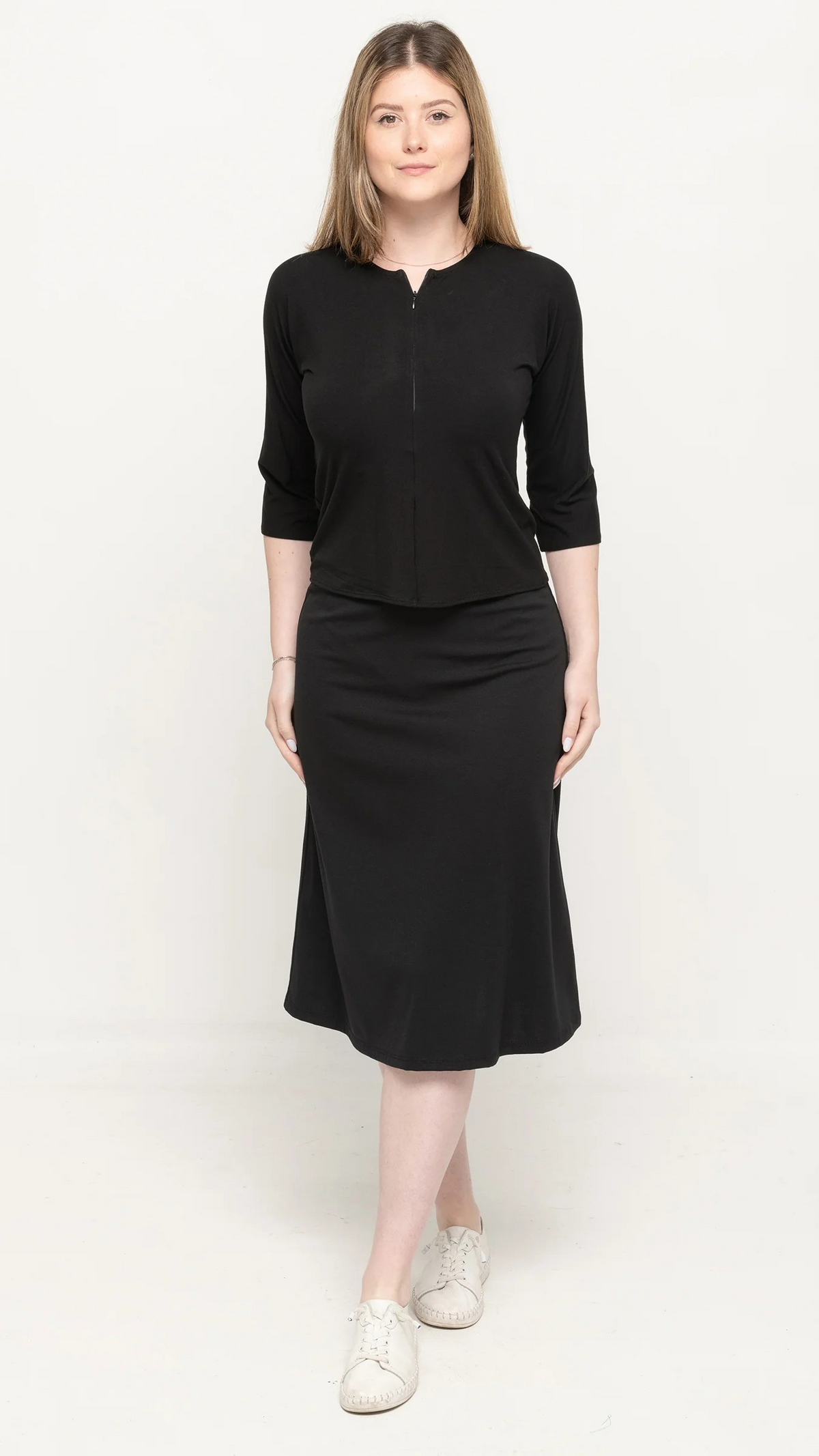 Bamboo Jersey 1/2 Zip Top T-shirt