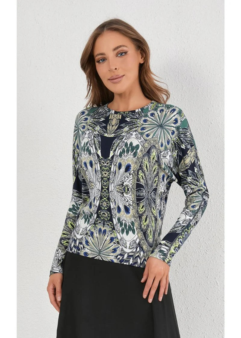 Verdant Mirage Knit T-Shirt Top