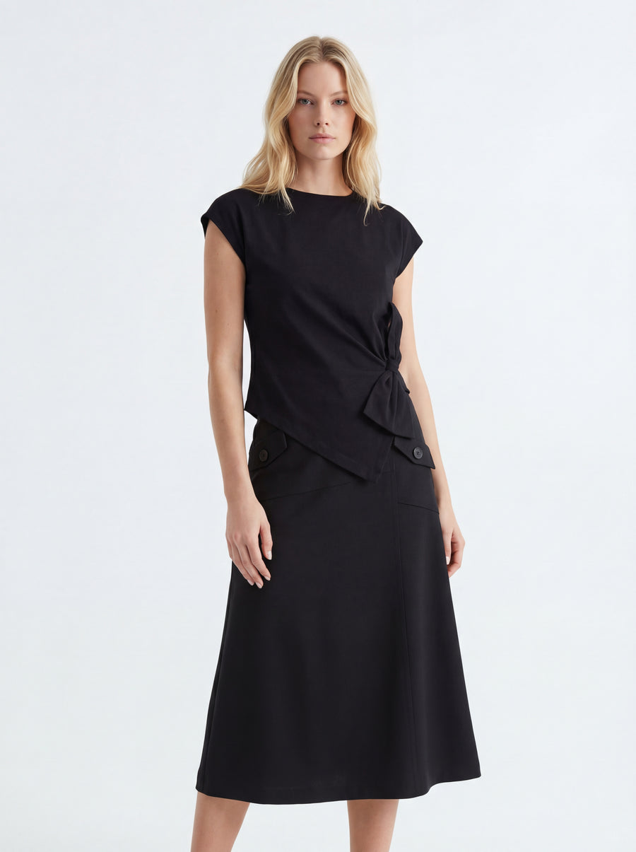 Gracia Cap Sleeve + Line Midi Skirt - 02